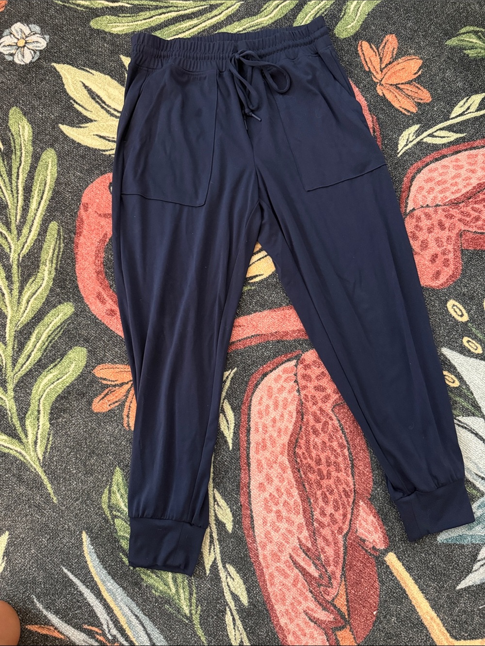 Lou and Grey LOFT Navy Drawstring Jogger Pants